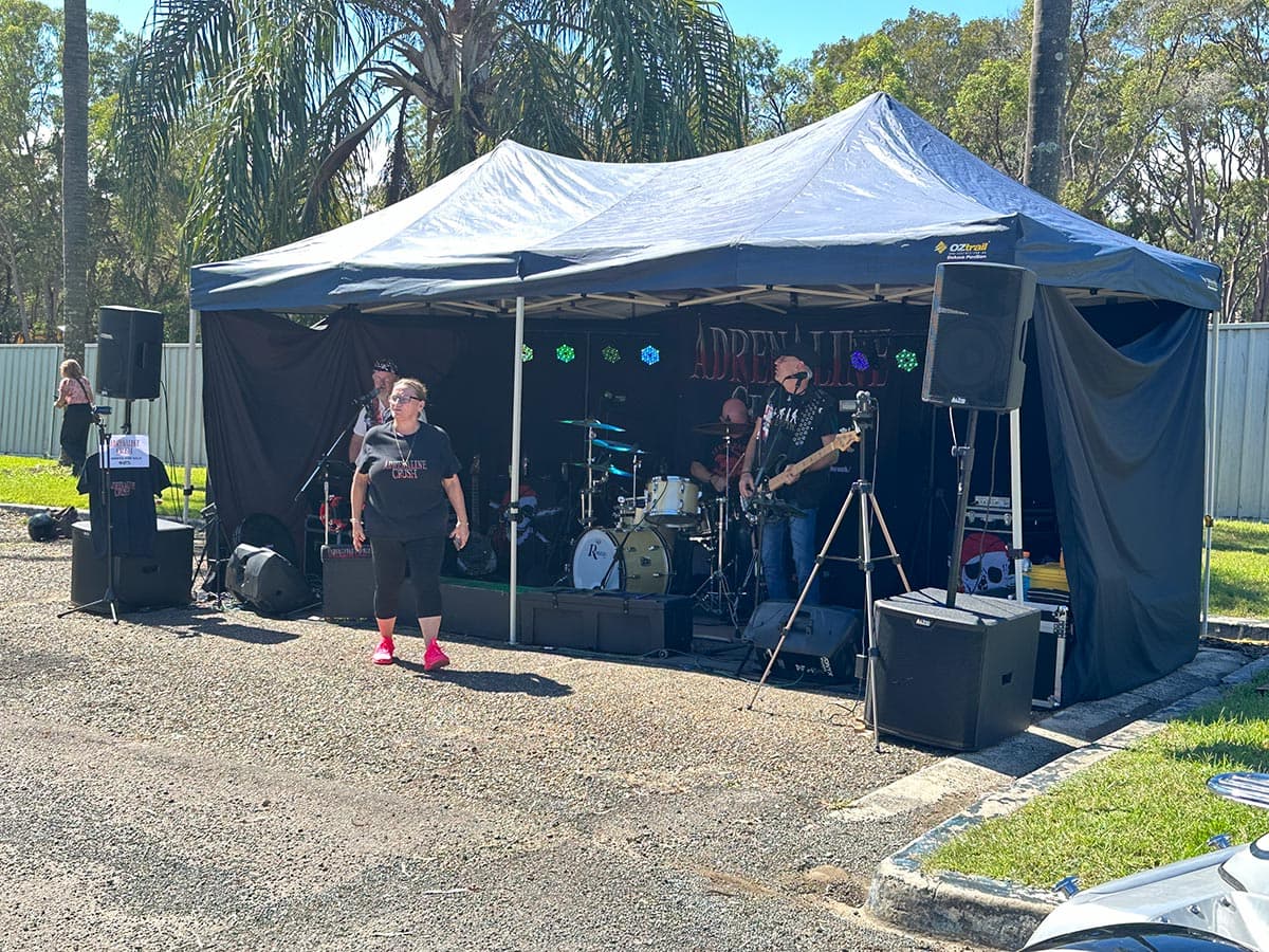 Modified motorcycle at gathering