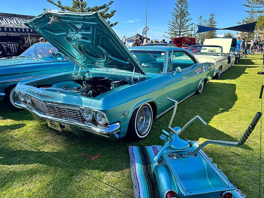 Custom truck with lowrider styling at Memorial Park Central Coast NSW