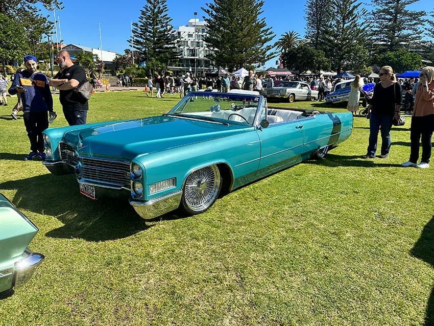 Classic pickup truck lowrider at Central Coast event 2023