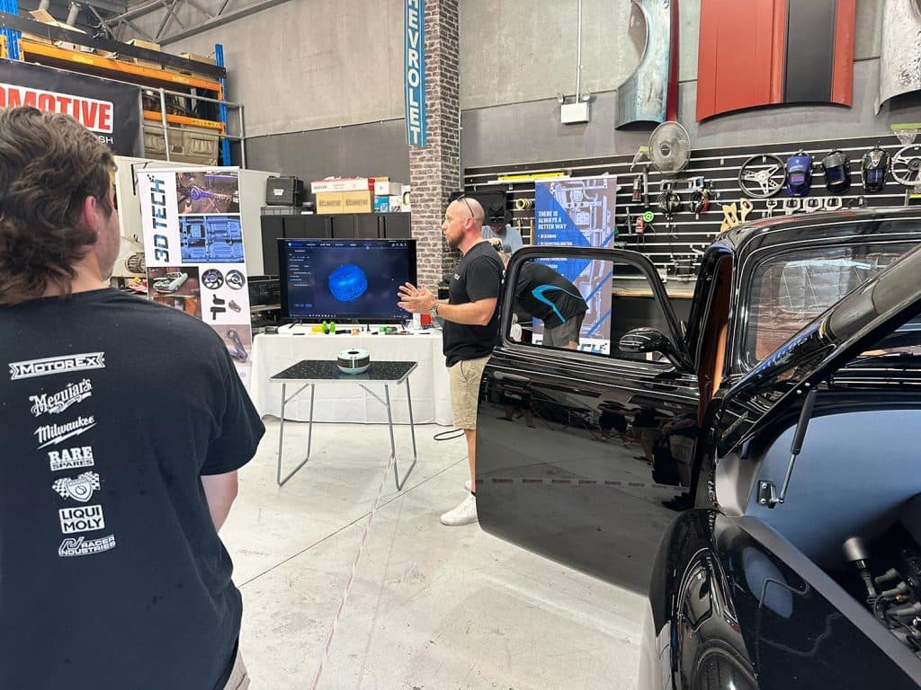 Product demonstration at automotive event
