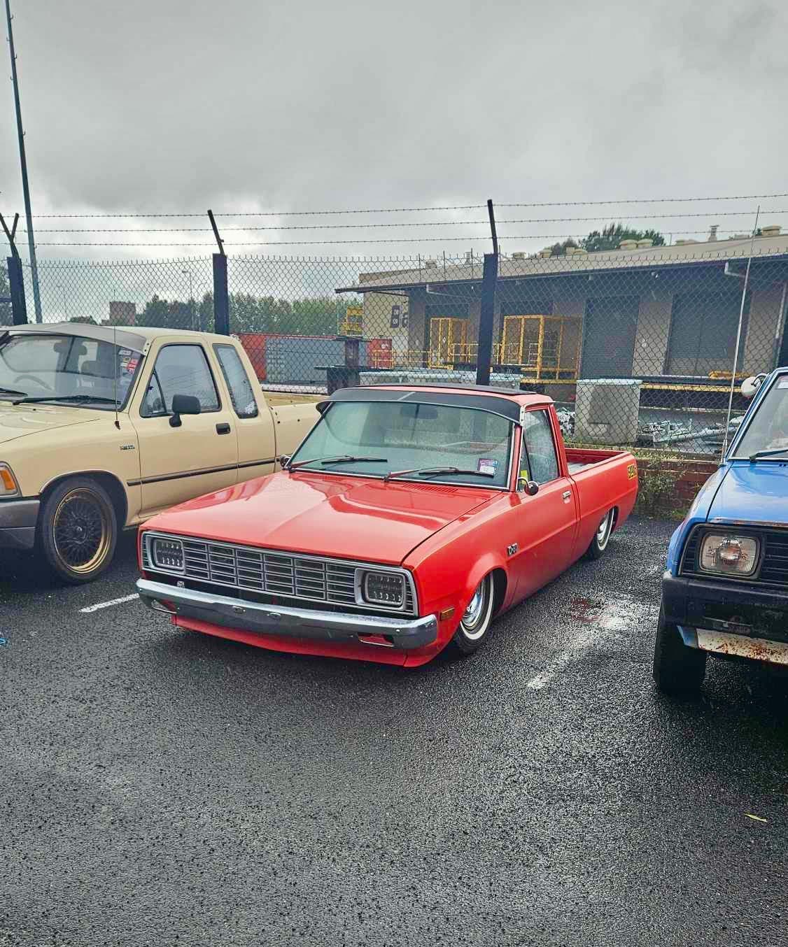 Custom motorcycle at show